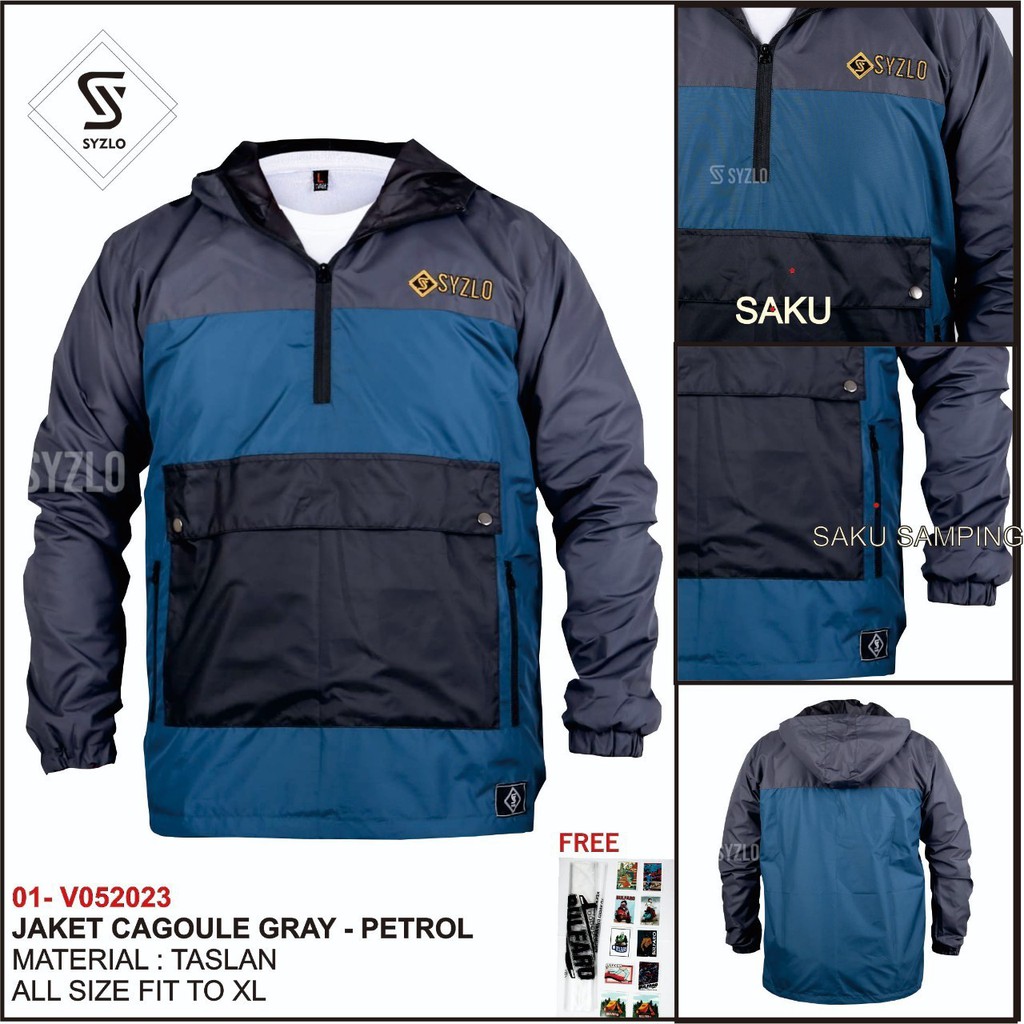 JAKET CAGOULE PRIA | JAKET SIMPLE PRIA | JAKET CAGOULE SAKU DEPAN | JAKET CAGOULE SIMPLE PRIA