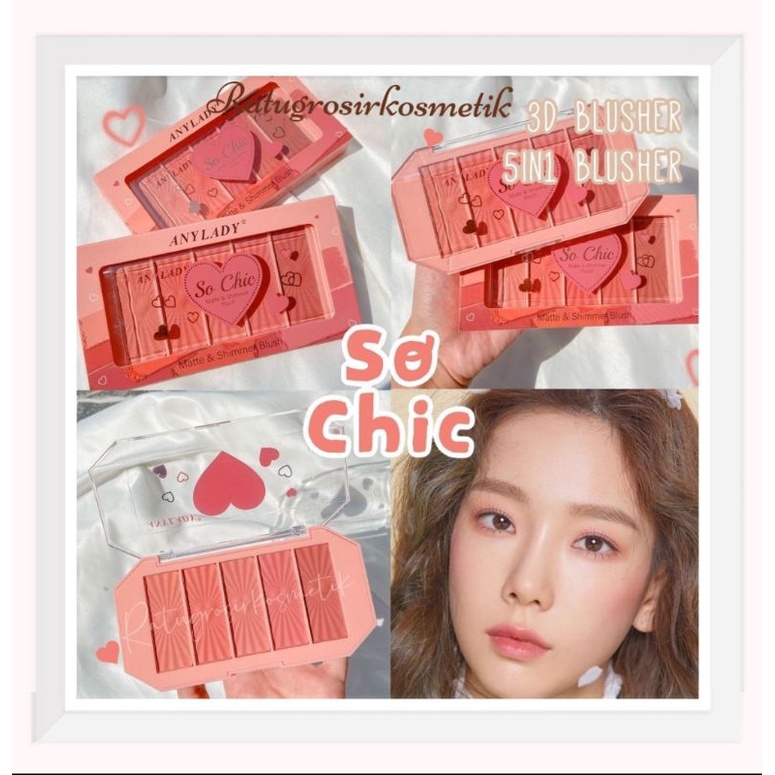 ECER!! BLUSHER ANYLADY SO CHIC 5 WARNA CANTIK NO. 851