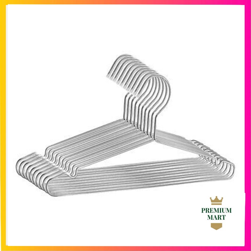 Hanger Baju Stainless Steel 1 pak isi 10 pcs 41 cm / hanger baju anti karat [PM]