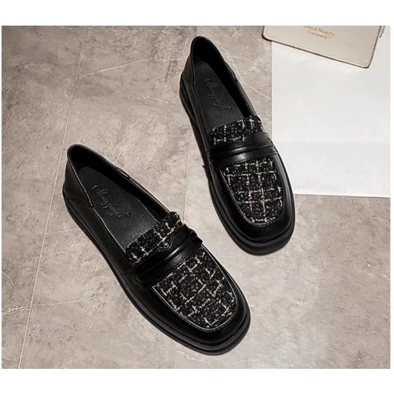 Sepatu Wanita Docmart Loafers Flat Black Premium Best Seller 896 Sepatu Sekolah Cewek Hitam Kulit Fashion Korea Kekinian Bisa Cod