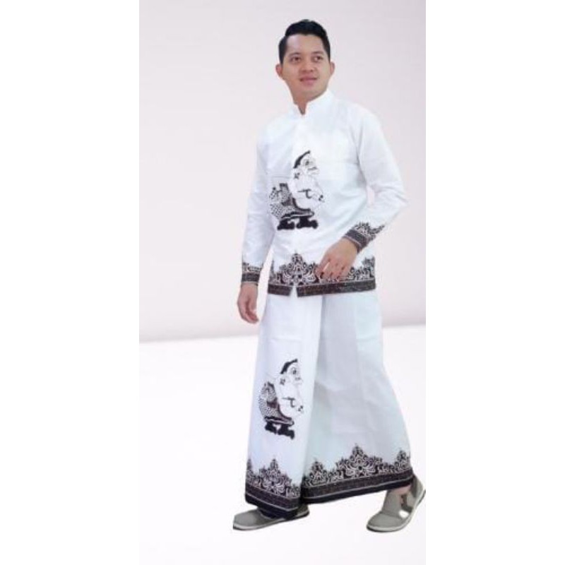 Setelan celana sarung dan kemeja batik kemeja koko batik