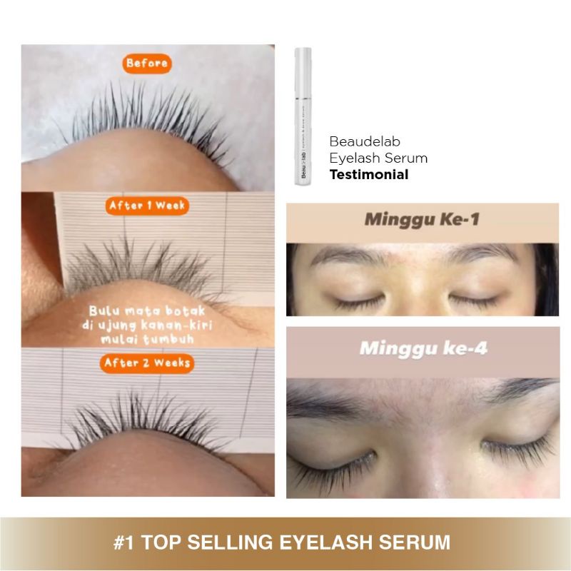 BEAUDELAB EYELASH &amp; BROW serum bulu mata dan alis melebatkan menumbuhkan beautylab inc