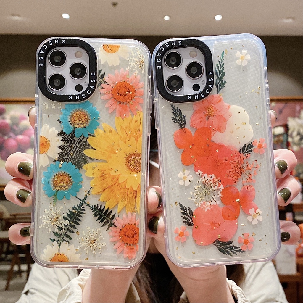 Soft Case Hp Gambar Bunga Tahan Goncangan Untuk iphone 13 / 12 / 11promax / X / XR / XS Max / 11 / 6 / 7 / 8plus / SE 2020