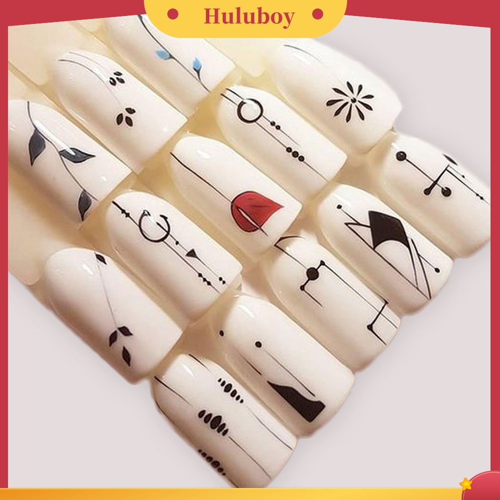 Huluboy Huluboy♡ Stiker Kuku Motif Bunga / Bulu Untuk Manicure / Nail Art DIY