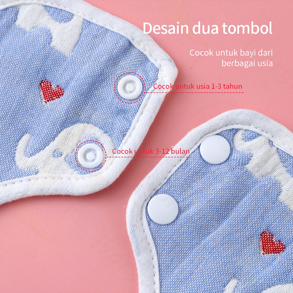 Ivorybaby Sleber air liur bayi enam lapis kain kasa lembut celemek bayi