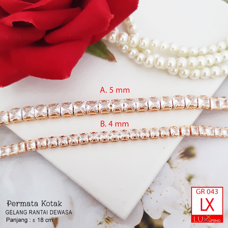 GR 043 Gelang Jurai Wanita Mata Zirkon Jernih Perhiasan Wanita Murah Gelang Pesta Pernikahan Gelang Kondangam Luxx Xuping