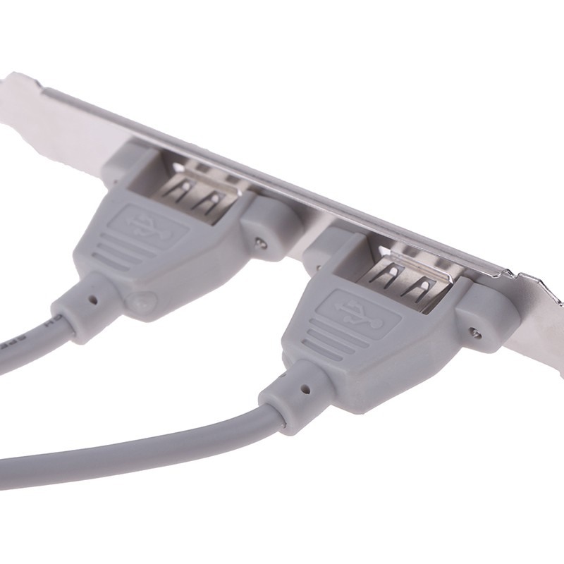 (Ele) 1pc Bracket Adapter Expansion 2 Port Usb 2.0 Warna Putih Untuk Panel Belakang Motherboard