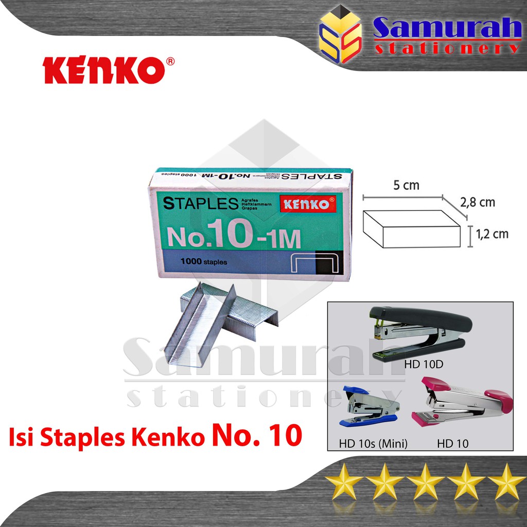 

Isi Staples Kenko No. 10 per Box Isi 20 pak Kecil / Refill Stapler no 10 / isi Stepler Kecil / isi Hekter Hd 10