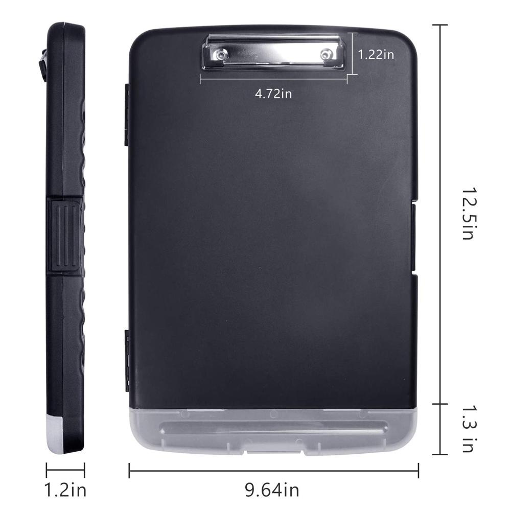 QUINTON Clipboard Box Portable File Plastik Organizer Tempat Pulpen Dengan Penyimpanan Slimcase Box Multifungsi