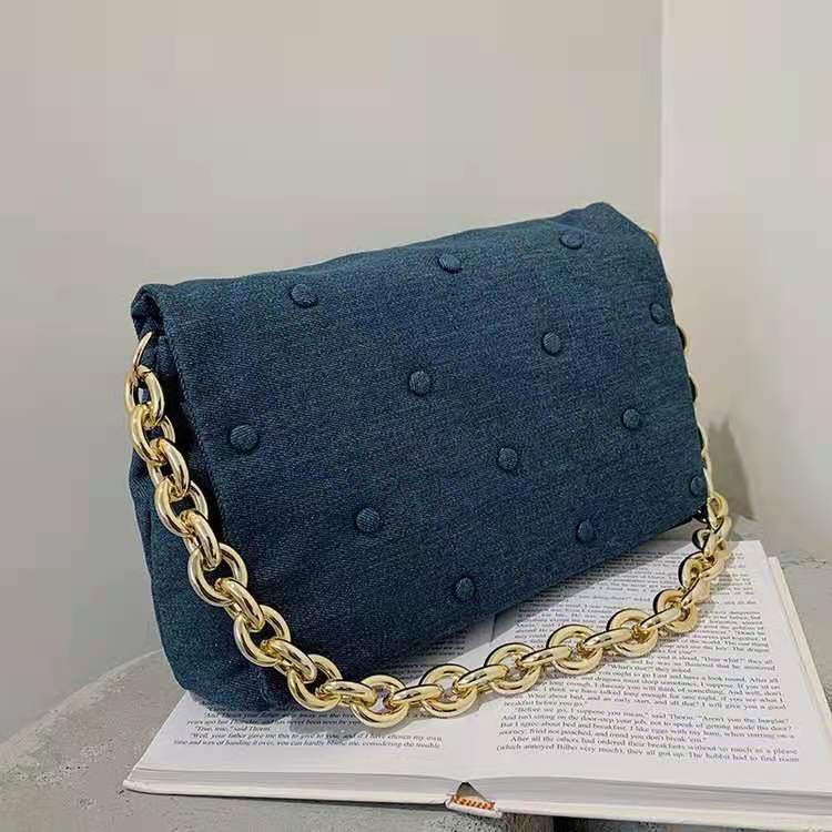 BJ15262 - BLACK/BLUE - TAS SLEMPANG TALI RANTAI BESI FASHION WANITA IMPORT TERMURAH BAGSTORE JAKARTA ELJ5262 GT1827 JT12282 LT1957