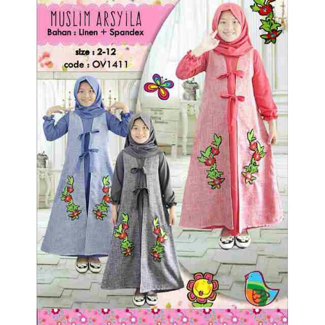 Gamis Dress syari muslim anak Ovella Arsyila
