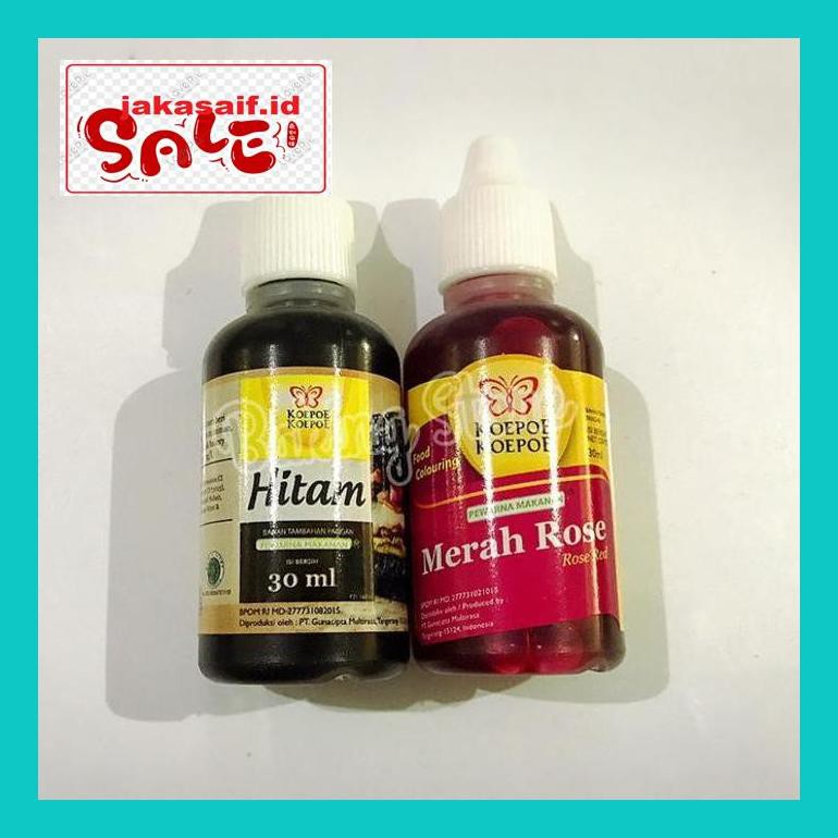 

S5085D0Yh Pewarna Makanan Koepoe Koepoe 30Cc Hitam/Merah Rose - Hitam D5Uuty