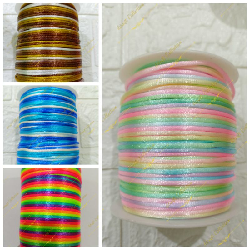 Tali Cina / Tali Satin 2mm Rainbow Meteran