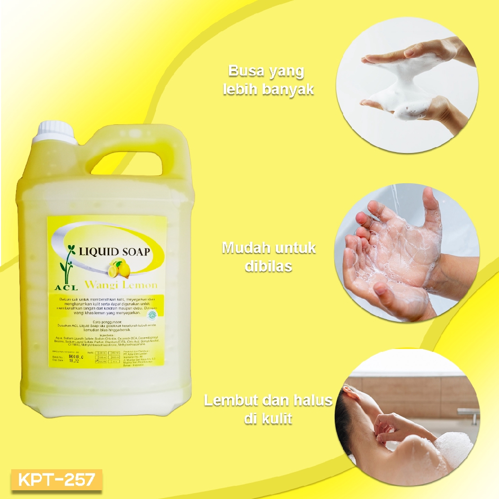 Sabun Mandi Cair Liquid Soap Lemon Bath Foam Pencerah Penghalus Pembersih Kulit Anti Bakteri
