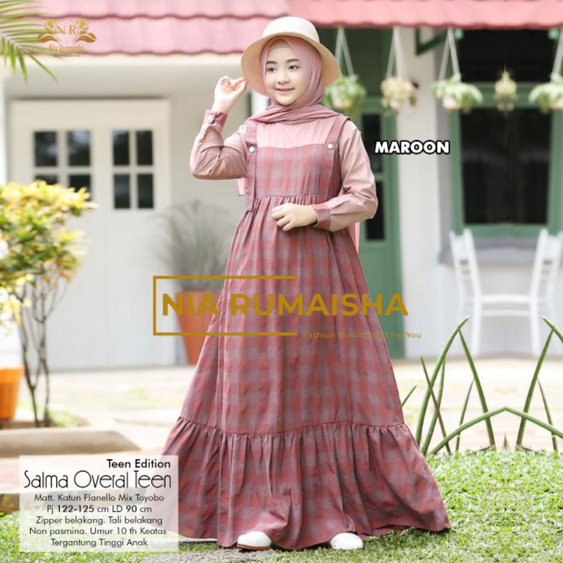 SALMA OVERAL TEEN gamis kids teen motif dres remaja original nia rumaisha orinaura murah lebay