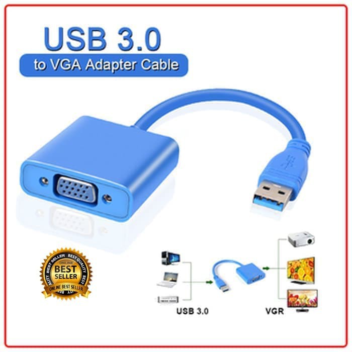 KONVERTER USB KE VGA, CONVERTER USB 3.0 TO VGA (USB TO VGA)