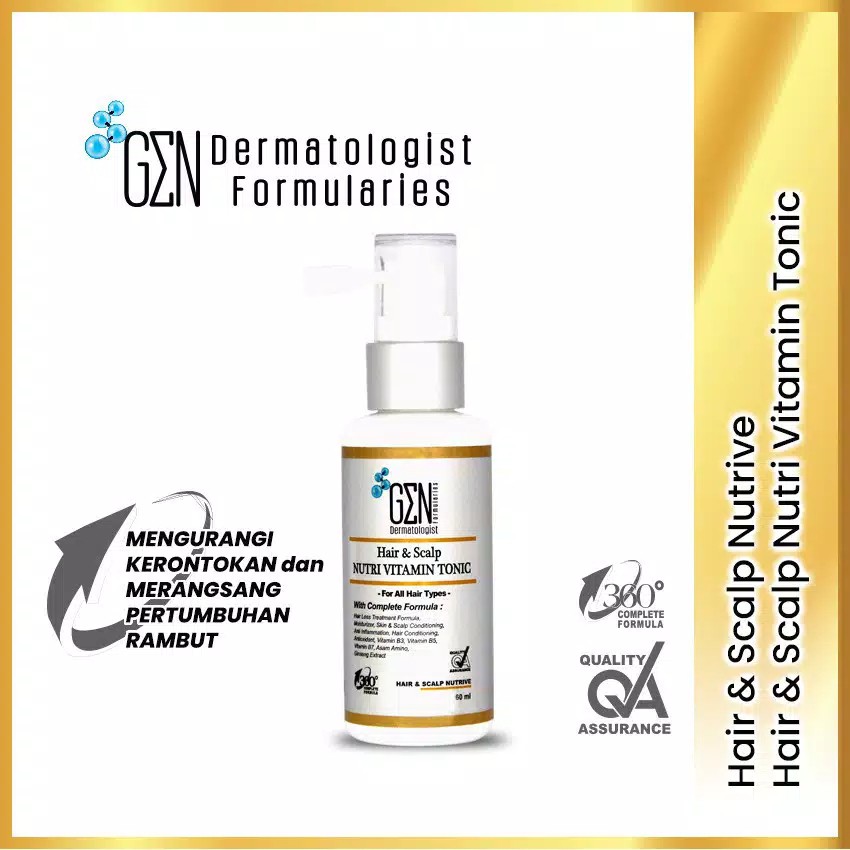 GEN Dermatologist Hair &amp; Scalp Nutri Vitamin Tonic 60ml | Penumbuh Rambut