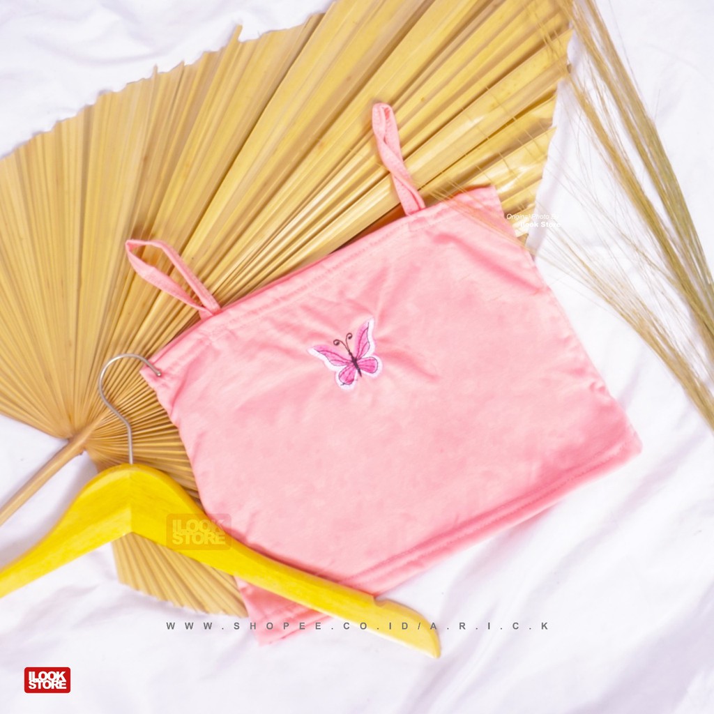Tanktop ovula butterfly - tanktop wanita - tanktop crop - pakaian dalam - bordir-TT Butterfly - Salem