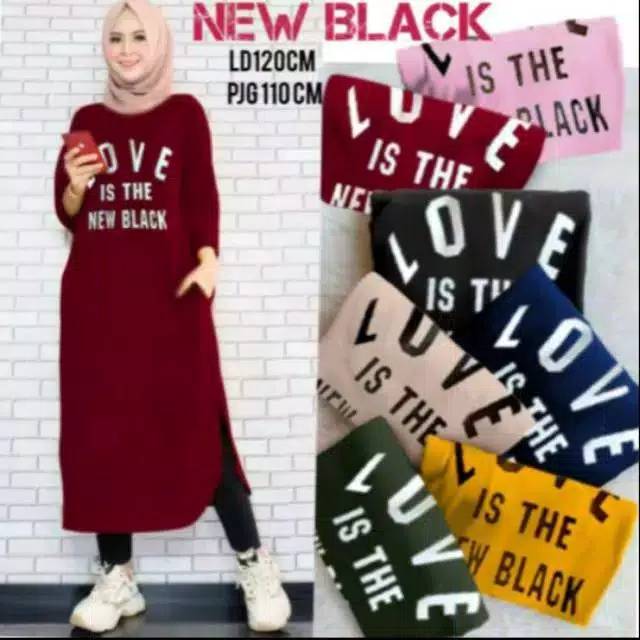TUNIK NEW BLACK KUALITAS PREMIUM TUNIK WANITA JUMBO SIZE L & XXL