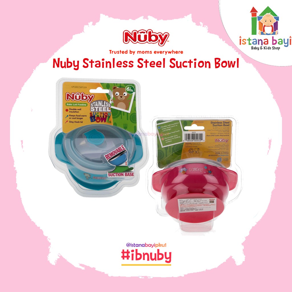 Nuby Stainless Steel Suction Bowl 250ml - Tempat Makan Bayi