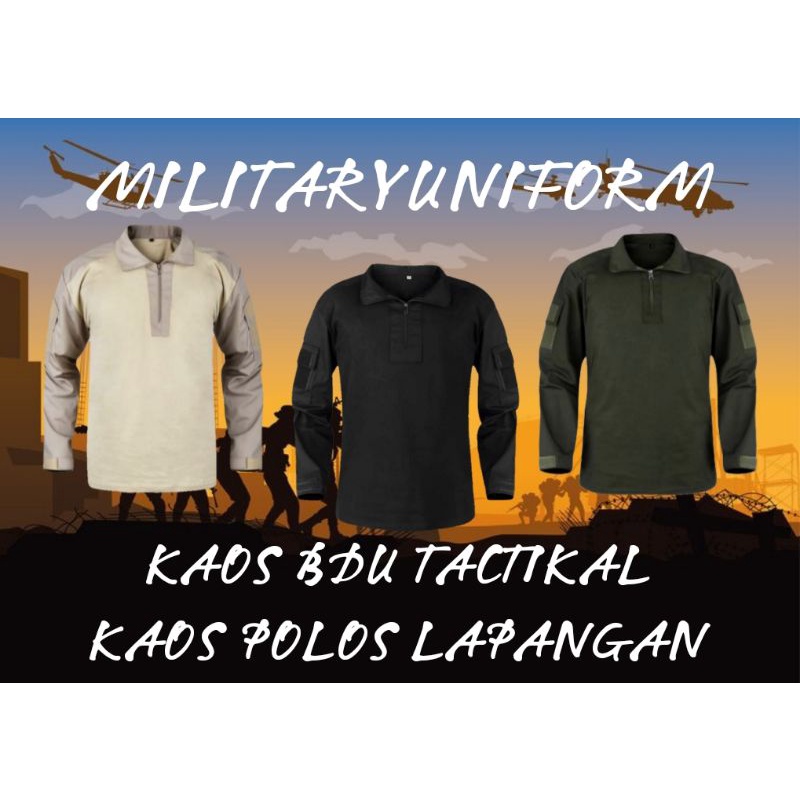 kaos BDU loreng dan polos