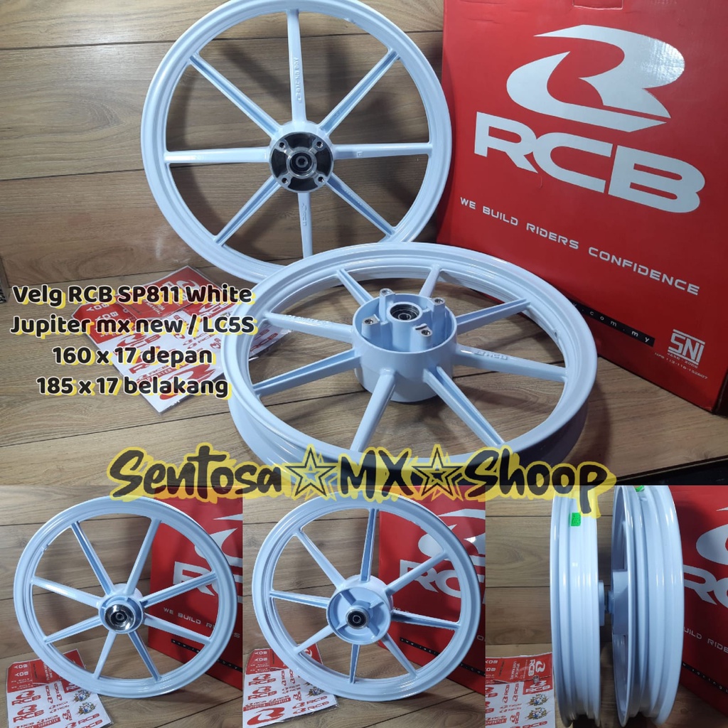 VELG JUPITER MX NEW  CAKRAM / LC5S RCB SP811 PUTIH UKURAN DEPAN 160x17 & BELAKANG 185x17 COCOK BUAT 