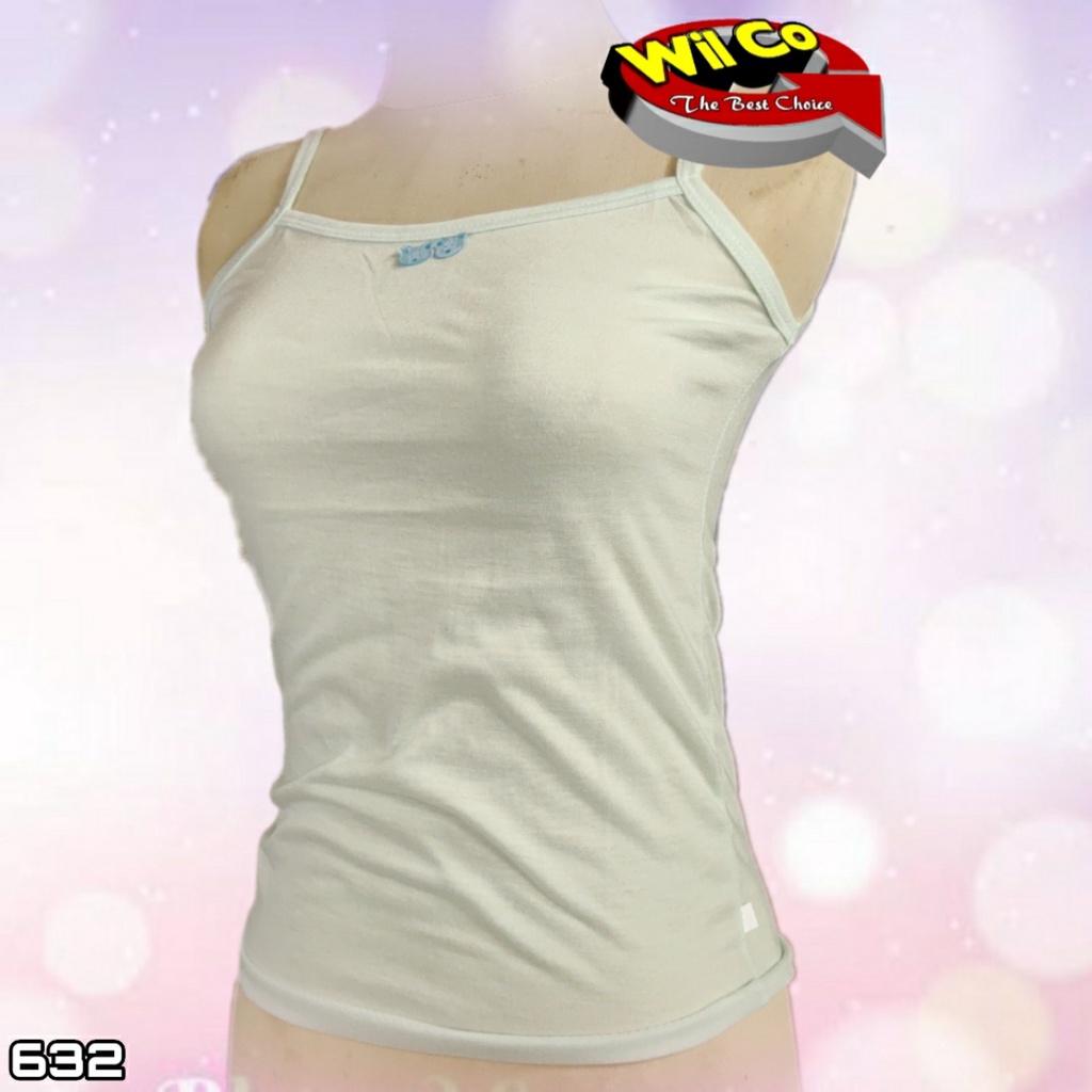 K632 (1-3 pcs) Tanktop Kamisol Remaja Singlet Perempuan Tali Kecil Size M - XL