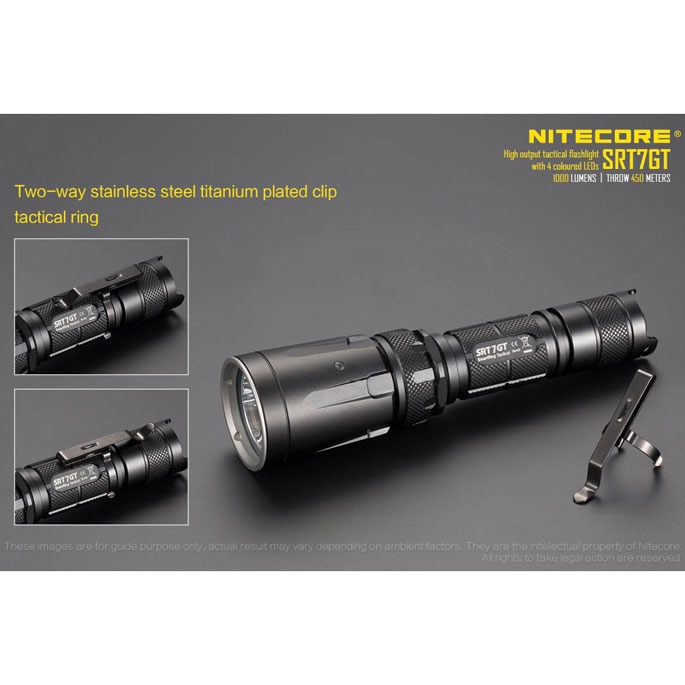 NITECORE SRT7GT Senter LED CREE XP-L HI V3 1000 Lumens - Black