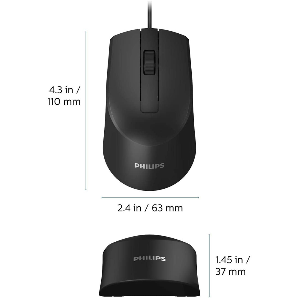 Philips Mouse M104 Wired Optical 1000 DPI