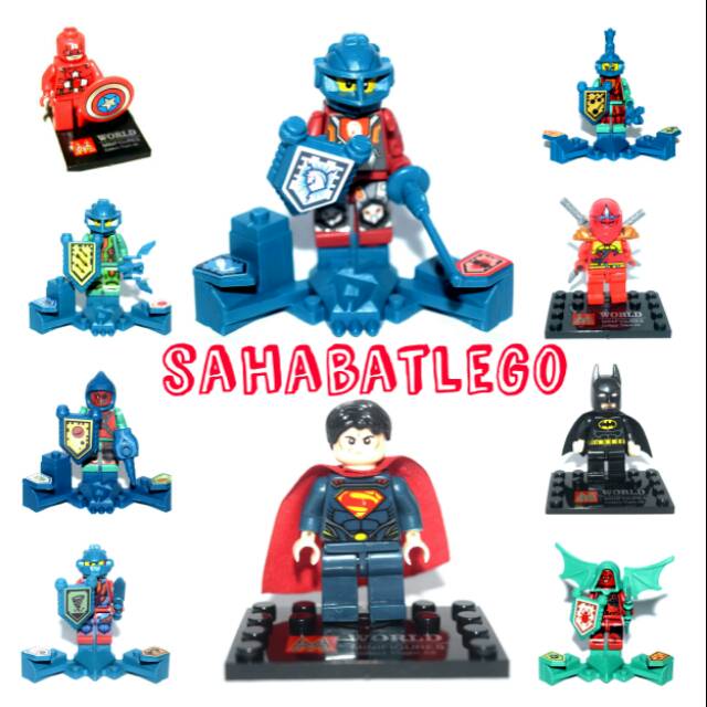 Paket 10 lego  mini figur nexo knight ninjago  batman 