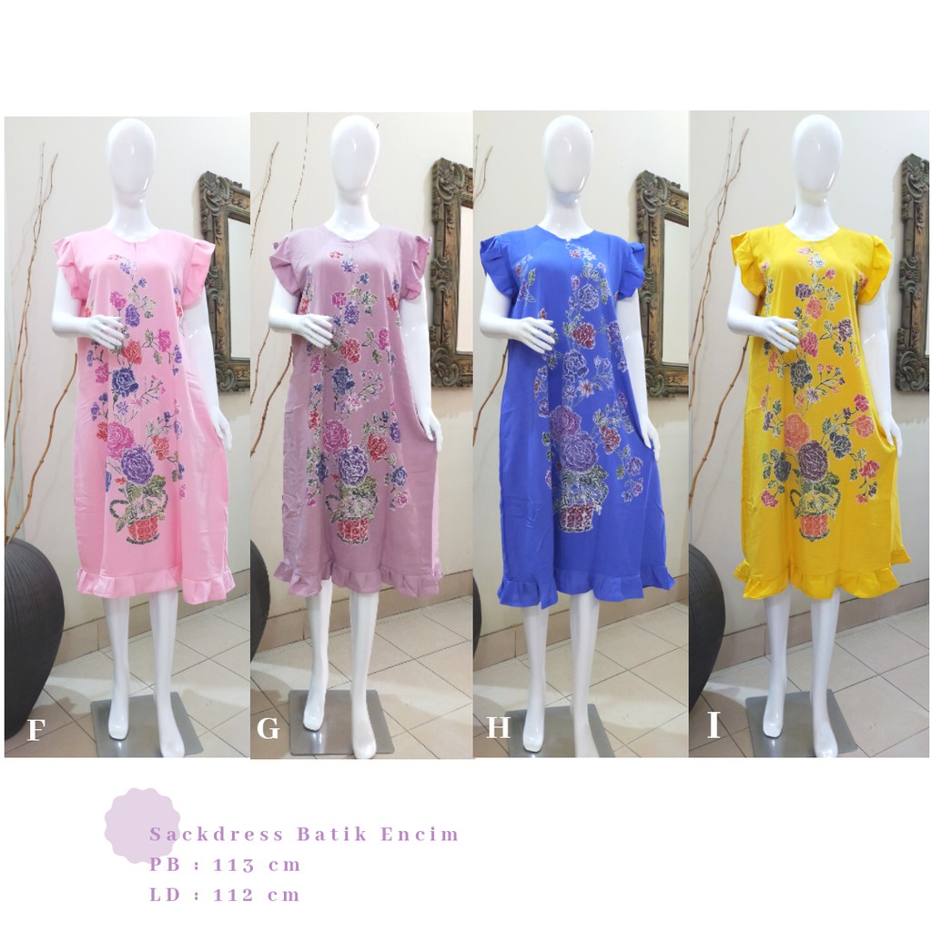 SACKDRESS BATIK ENCIM/ DASTER / DASTER TIDUR / DASTER BUSUI / HOME DRESS