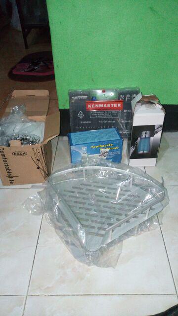 Paket Combo Tempat Sikat Gigi Dan Dispenser Pasta Gigi & Dispenser Sabun Cair Single