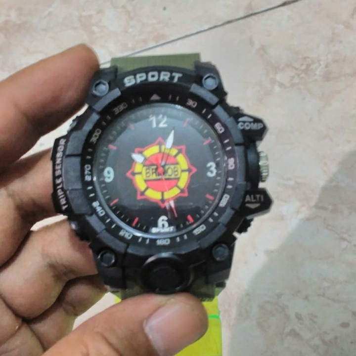 JAM TANGAN CUSTOM LOGO BRIMOB POLRI DLL