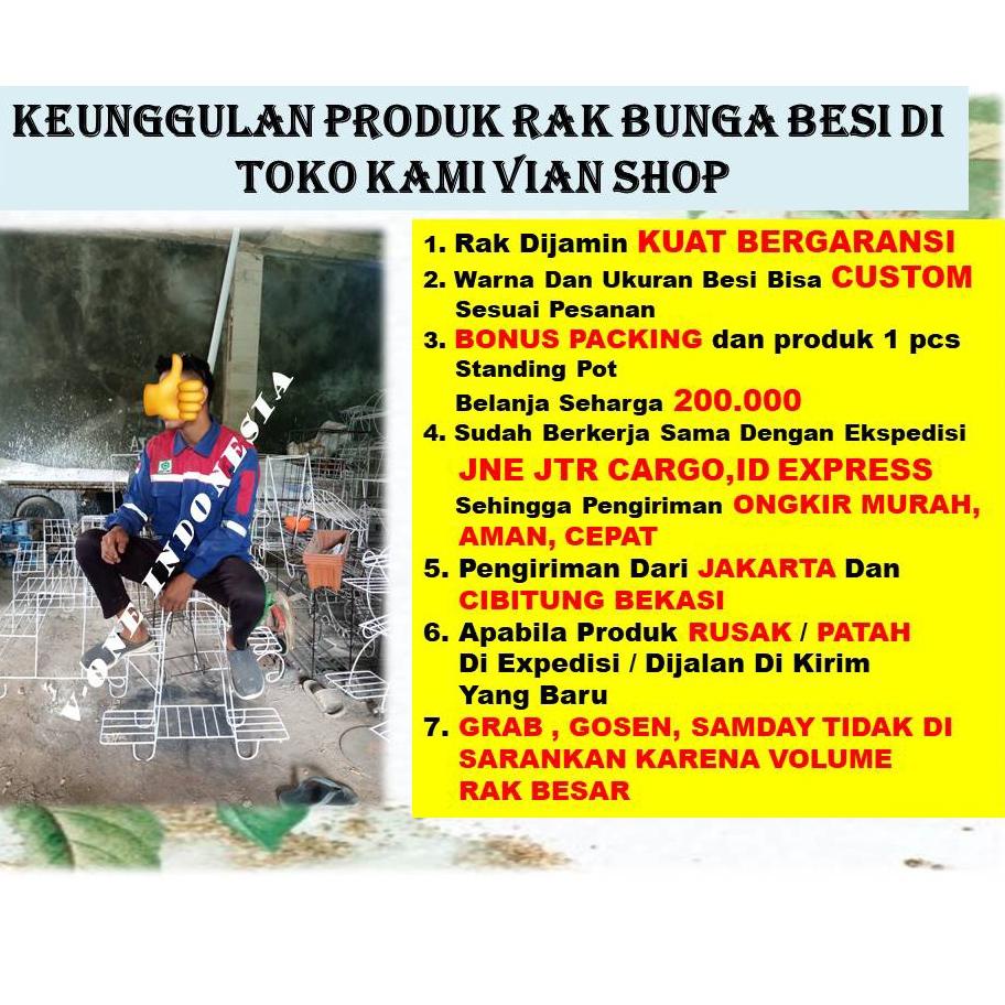 [KODE GMBQA] Rak Bunga Besi Susun 3 Minimalis Tanaman Hias Aglonema Bertingkat 20 Dudukan Kotak Bula