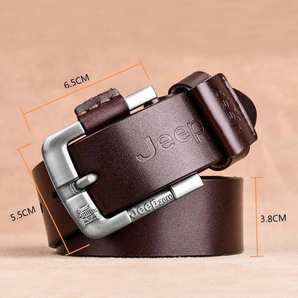 Ikat Pinggang Gesper  Kulit Pria - Belt Impor Jeep Logo ( BLT - 4 )