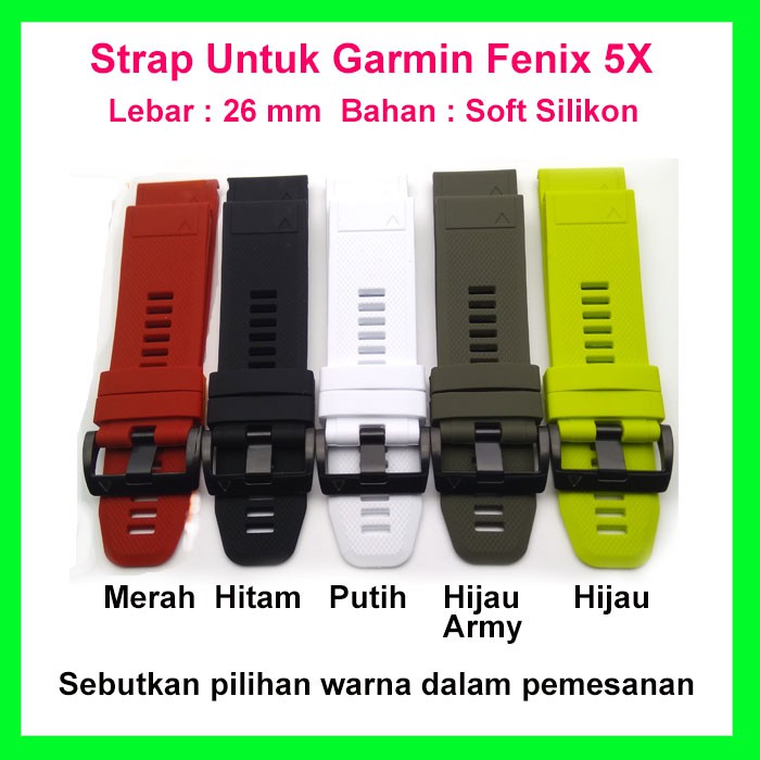 Strap Garmin Tali Jam soft silicone untuk 935 fenix 5s 5 5X S60 ukuran 20 22 26 mm