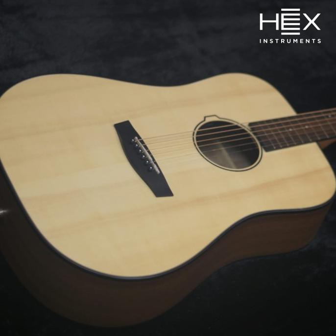 Gitar Akustik Elektrik Hex D200E Solid Top Pickup Fishman Sonitone