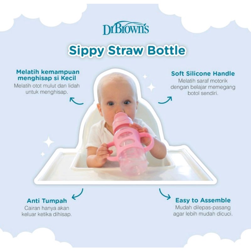 Dr.Brown's Sippy Straw Bottle/Botol Minum Anak