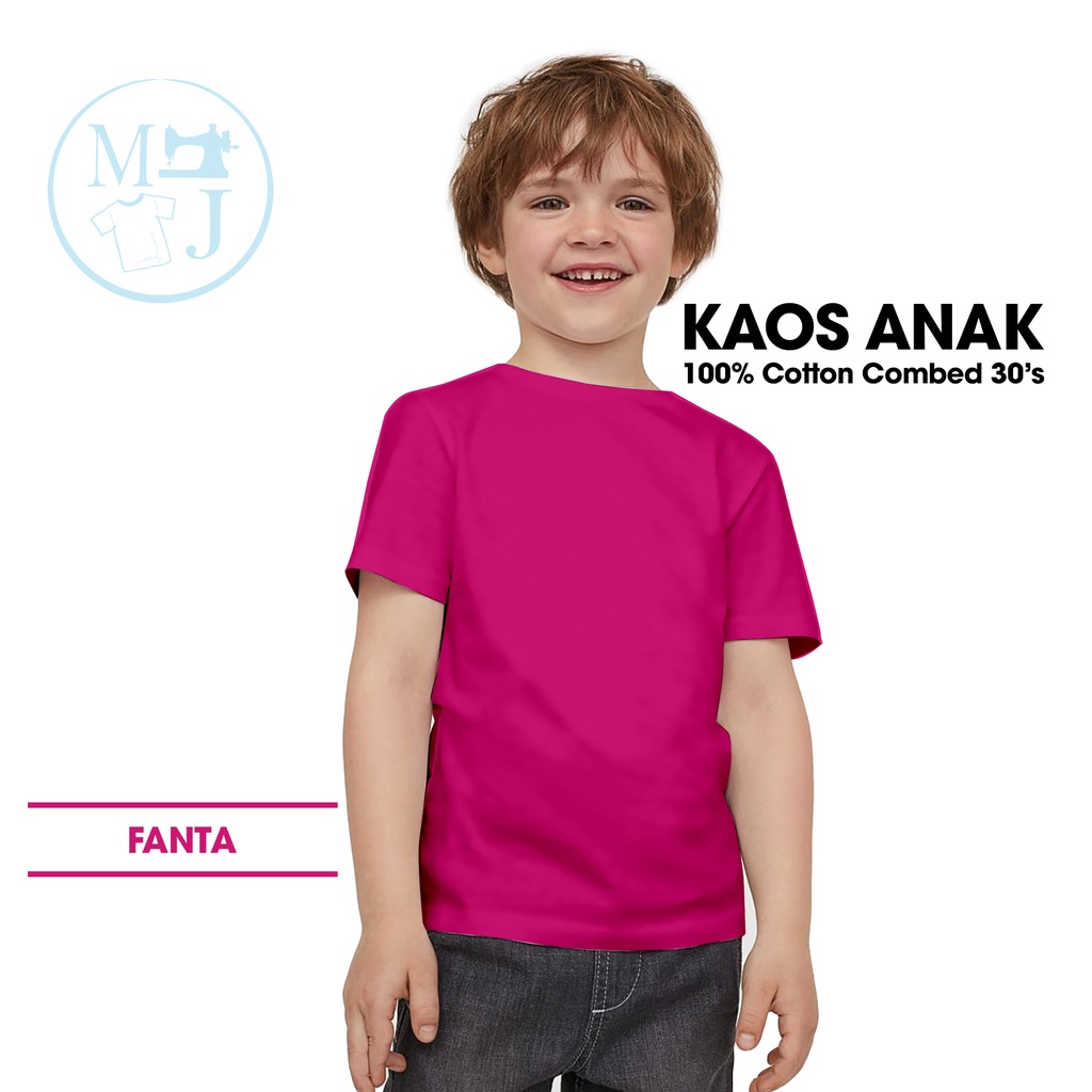 Fashion anak / Kaos polos anak / Kaos polos pink fanta / Kaos anak murah combed 30s