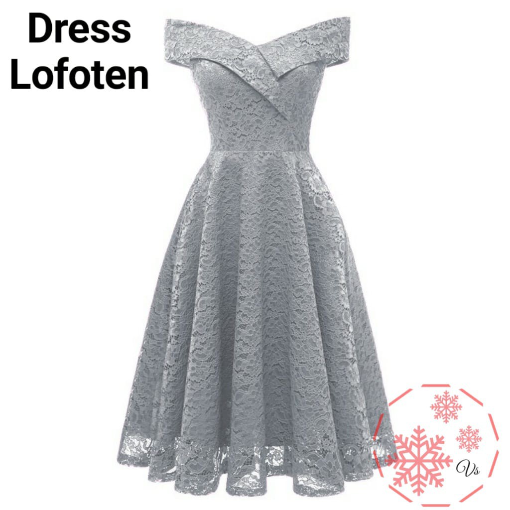 INDOBEST DRESS LOFOTEN BRUKAT WANITA / PAKAIAN PESTA PARTY WEDDING / TANPA LENGAN