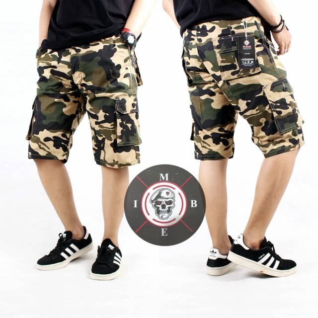 CELANA CARGO PENDEK LORENG ORIGINAL IMBE DENIM