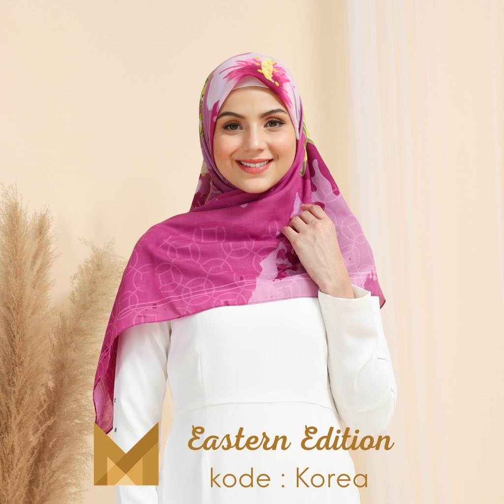 Meirista Hijab Eastern Asia Edition Korea | Kerudung Segi Empat Lasercut Segiempat Voal Premium Printing