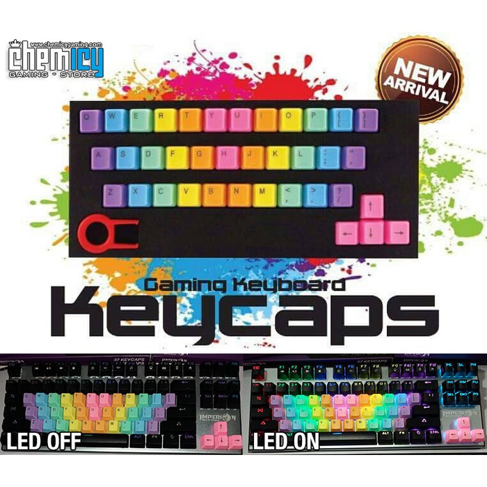 KBC Rainbow Keycaps 37 Tuts ABS Tembus LED