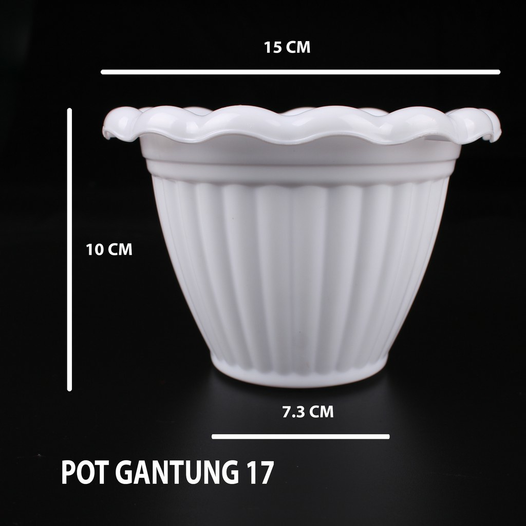 POT GANTUNG RENDA PUTIH/ POT TANAMAN GANTUNG 17cm 20cm 25cm