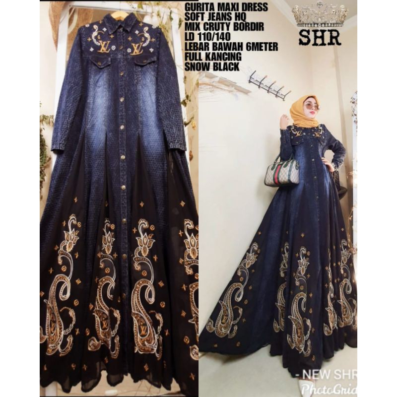 Ready  gamis gurita bordir 100% ORI SHR