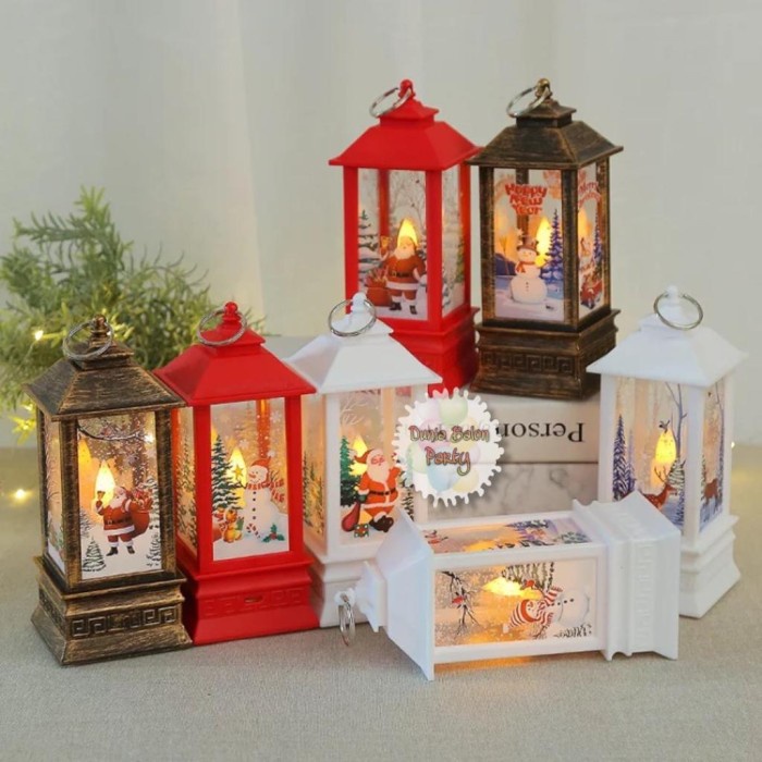 Lampu Lentera Lilin Led Natal / Hiasan Natal Souvenir Christmas 20cm