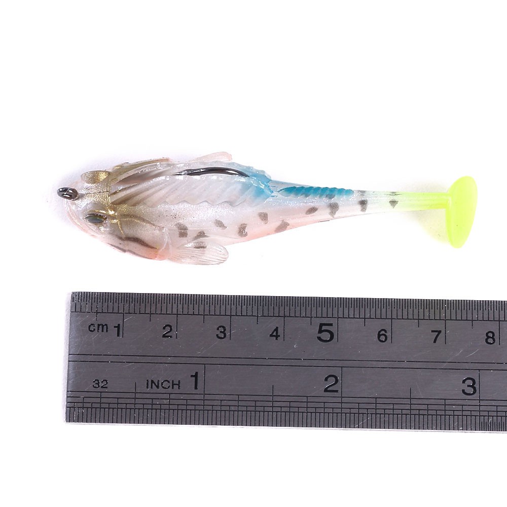 HENGJIA 10PCS Soft Lead Fishing Lure Single Hook Swimbaits 7CM 14G Lead Head Jig Bait T Tail Tackle