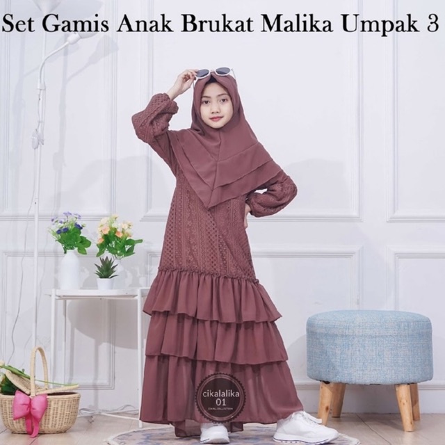 Cikalalika- set gamis anak brukat malika umpak3