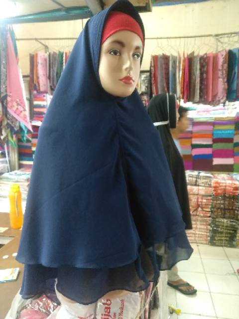 Hijab jilbab ceruty/ hijab dua layar