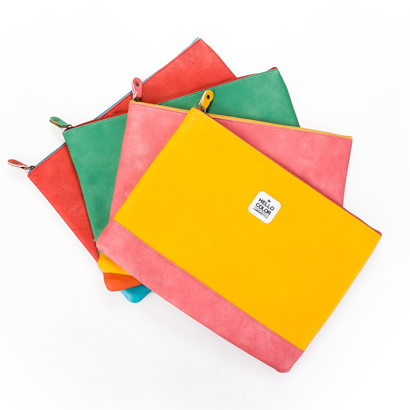 

Hello Color Leather Pouch A4 (Map Kain)